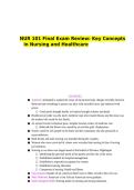 NUR 101 Final Exam Review&colon; Key Concepts in Nursing and Healthcare
