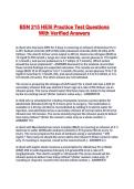 BSN 215 HESI Practice Test Questions With Verified Answers