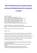 EME 105 EXAM Actual Exam Complete Questions and Answers Detailed Rationales Pass Guaranteed - A&plus; Graded