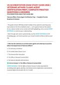 VA ACCREDITATION EXAM STUDY GUIDE 2026 &vert; VETERANS AFFAIRS CLAIMS AGENT CERTIFICATION PREP &vert; COMPLETE PRACTICE QUESTIONS & ANSWERS