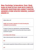  Mass Psychology Jurisprudence Exam Study Guide OA EXAM ACTUAL EXAM 