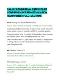 FAA 107 COMMERCIAL DRONE PILOT&NewLine;COMPREHENSIVE REMOTE AVIATION&NewLine;REVIEW SHEET FULL SOLUTIONS&NewLine;