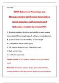 ABPN BEHAVIORAL NEUROLOGY AND NEUROPSYCHIATRY CERTIFICATION EXAMINATION ACTUAL QUESTIONS &vert; LATEST PRACTICE TESTS & STUDY GUIDE