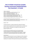 BLD 313 EXAM 2 Actual Exam Complete Questions and Answers Detailed Rationales Pass Guaranteed - A&plus; Graded