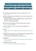 ARGUS ENTERPRISE CERTIFICATION&NewLine;REVIEW FINAL TEST 2026 QUESTIONS&NewLine;WITH CORRECT ANSWERS GRADED A&plus;&NewLine;