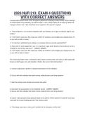 2026 NUR 213&colon; EXAM 4 QUESTIONS&NewLine;WITH CORRECT ANSWERS