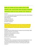 NURS 327 EXAM ACTUAL EXAM LATEST 2026 &NewLine;UPDATE 100&plus; QUESTIONS AND DETAILED VERIFIED &NewLine;ANSWERS FROM ACTUAL EXAMS TEST GRADE A&plus;