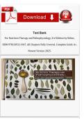 Nutrition Therapy and Pathophysiology 3rd Edition by Marcia Nelms & Kathryn Sucher &ndash; Test Bank&comma; Solution Manual & Verified Answers