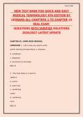 Test Bank Quick and Easy Medical Terminology 9th Edition Leonard ISBN 9780323824577 Complete Chapters 1&ndash;15 Questions and Verified Answers A&plus;