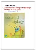 Test Bank for Campbell Essential Biology with Physiology&comma; 7th Edition by Eric J&period; Simon&comma; Complete Chapters 1 - 29&comma; Updated Newest Version 2026