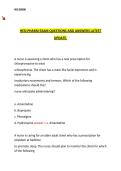 HESI Pharmacology Exam Questions and Answers &ndash; Latest Updated Practice Test with Rationales for Nursing Students