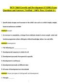 DCF Child Growth and Development &lpar;CGDR&rpar; Exam&NewLine;Questions and Answers &vert; Verified &vert; 100&percnt; Pass &vert; Graded A&plus;&period;