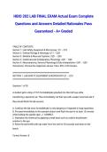 HBIO 202 LAB FINAL EXAM Actual Exam Complete Questions and Answers Detailed Rationales Pass Guaranteed - A&plus; Graded
