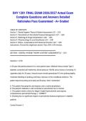DHY 1281 FINAL EXAM 2026&sol;2027 Actual Exam Complete Questions and Answers Detailed Rationales Pass Guaranteed - A&plus; Graded
