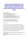 FEMA IS-700&period;B&colon; AN INTRODUCTION TO THE NATIONAL INCIDENT MANAGEMENT SYSTEM &lpar;NIMS&rpar; Actual Exam Complete Questions and Answers Detailed Rationales Pass Guaranteed - A&plus; Graded