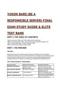 2026&sol;2027 YUKON BARS &lpar;Be A Responsible Server&rpar; Final Exam Study Guide & Elite Test Bank &vert; 100&percnt; Pass Rate &vert; 60 Q&A with Expert Analysis