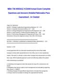 MBA 706 MODULE 4 EXAM Actual Exam Complete Questions and Answers Detailed Rationales Pass Guaranteed - A&plus; Graded
