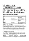 Quebec Lead Abatement Contractor Final Exam Study Guide &vert; 20&plus; S-Tier QA &vert; CNESST&comma; MELCCFP&comma; RBQ&comma; & Law 27 Compliant &lpar;2026&sol;2027 Edition&rpar;