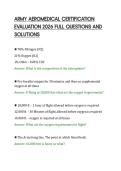 ARMY AEROMEDICAL CERTIFICATION&NewLine;EVALUATION 2026 FULL QUESTIONS AND&NewLine;SOLUTIONS