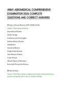 ARMY AEROMEDICAL COMPREHENSIVE&NewLine;EXAMINATION 2026 COMPLETE&NewLine;QUESTIONS AND CORRECT ANSWERS&NewLine;