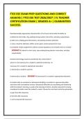 FTCE ESE EXAM PREP QUESTIONS AND CORRECT&NewLine;ANSWERS &vert; FTCE ESE TEST 2026&sol;2027 &vert; FL TEACHER&NewLine;CERTIFICATION EXAM &vert; GRADED A&plus; &vert; GUARANTEED&NewLine;SUCCESS&period;