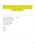 ATI RN Assessment Level 1 B with all Correct & 100&percnt; Verified Answers &vert;Actual Complete Exam &vert;Already Graded A&plus;