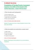 Foundations of Nursing Practice Assessment &NewLine;Questions And 100&percnt; Correct Answers With &NewLine;Verified Rationales &vert; Instant Pdf Download