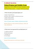 Patient Hygiene and Mobility Exam &NewLine;Questions And 100&percnt; Correct Answers With &NewLine;Verified Rationales &vert; Instant Pdf Download