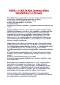 NURS 211 - NCLEX Style Questions &lpar;Pain&rpar; Exam With Correct Answers