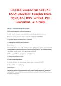 GE 5103 Lesson 6 Quiz ACTUAL EXAM 2026&sol;2027 &vert; Complete Exam-Style Q&A &vert; 100&percnt; Verified &vert; Pass Guaranteed - A&plus; Graded