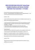 NFHS SOCCER EXAM 2026&sol;2027 Actual Exam Complete Questions and Answers Detailed Rationales Pass Guaranteed - A&plus; Graded
