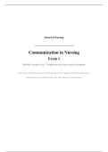 Communication in Nursing &ndash; Exam 1 &vert; 2026&sol;2027 Academic Year &ndash; 50 Questions with Correct Answers & Evidence-Based Solutions