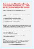 Texas Child Care Administrator Licensing Exam Practice Test Questions And Correct Answers &lpar;Verified