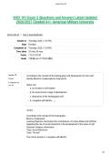 SOCI 101 Exam 2 &vert;Questions and Answers Latest Updated&NewLine;2026&sol;2027 &lpar;Graded A&plus;&rpar;- American Military University&NewLine;