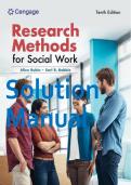 Solutions Manual Empowerment Series Research Methods for Social Work 10th Editio
