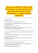WGU D450 COMMUNITY HEALTH AND POPULATION-FOCUSED NURSING 200-QUESTION PRACTICE EXAM WITH RATIONALES A&plus; ALREADY GRADED &lpar;2026-2027&rpar;