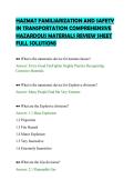 HAZMAT FAMILIARIZATION AND SAFETY&NewLine;IN TRANSPORTATION COMPREHENSIVE&NewLine;HAZARDOUS MATERIALS REVIEW SHEET&NewLine;FULL SOLUTIONS&NewLine;