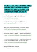 HAZMAT FAMILIARIZATION AND SAFETY&NewLine;IN TRANSPORTATION PROFESSIONAL&NewLine;COMPLIANCE PREP QUESTIONS AND&NewLine;ACCURATE ANSWERS GRADED A&plus;