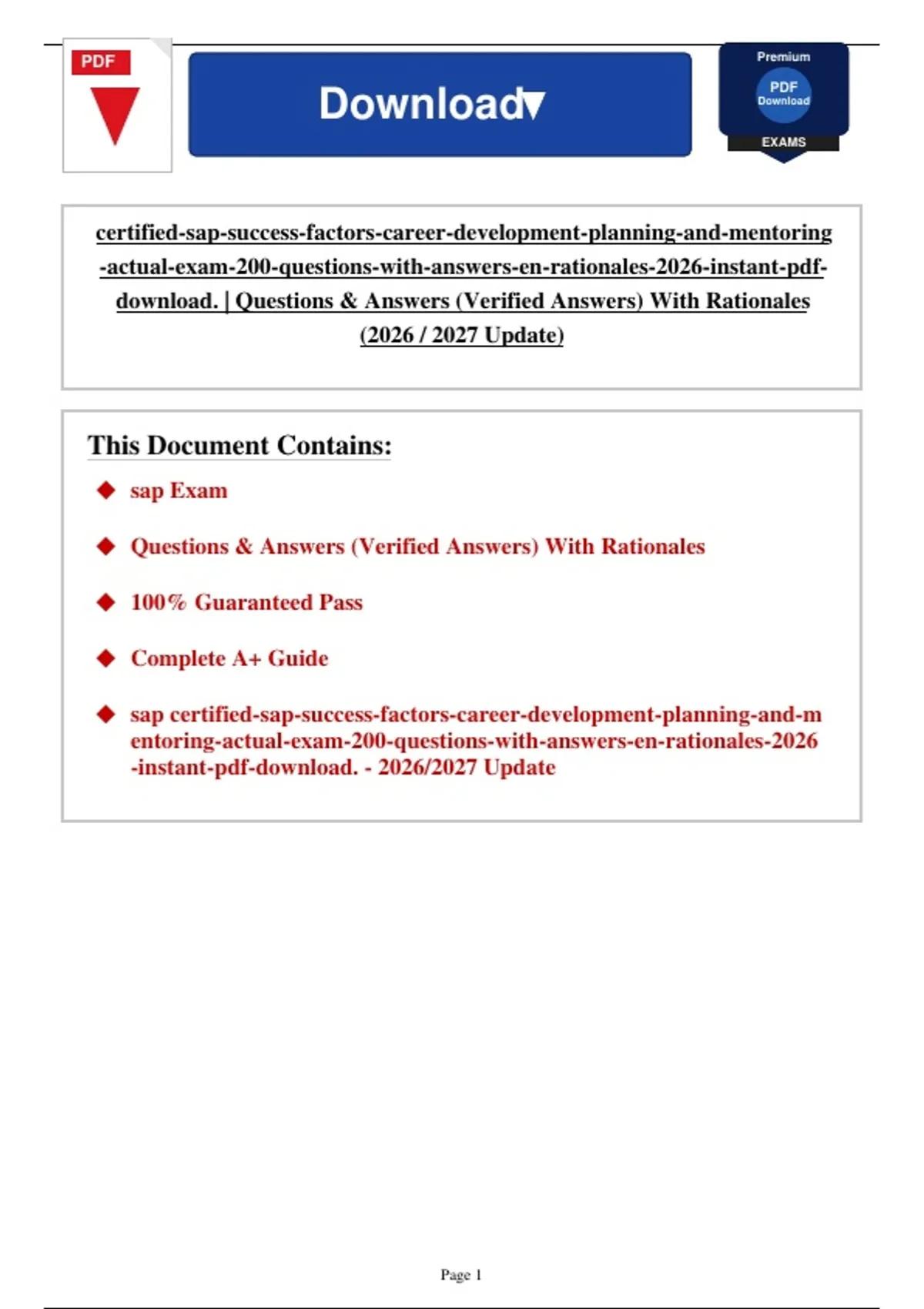 SAP Certified SAP SuccessFactors Career Development Planning and ...