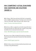 HHA COMPETENCY ACTUAL EXAM PAPER&NewLine;2026 QUESTIONS AND SOLUTIONS&NewLine;GRADED A&plus;&NewLine;