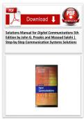 Digital Communications 5th Edition Proakis & Salehi Solutions Manual &vert; Verified Step-by-Step Solutions &vert; Instant Download