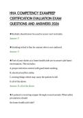 HHA COMPETENCY EXAMPREP&NewLine;CERTIFICATION EVALUATION EXAM&NewLine;QUESTIONS AND ANSWERS 2026&NewLine;