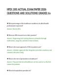 HPEX 300 ACTUAL EXAM PAPER 2026&NewLine;QUESTIONS AND SOLUTIONS GRADED A&plus;