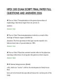 HPEX 300 EXAM SCRIPT FINAL PAPER FULL&NewLine;QUESTIONS AND ANSWERS 2026&NewLine;