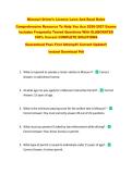 Missouri Driver&rsquo;s License Laws And Road Rules  &NewLine;Comprehensive Resource To Help You Ace 2026-2027 Exams &NewLine;Includes Frequently Tested Questions With ELABORATED &NewLine;100&percnt; Correct COMPLETE SOLUTIONS &NewLine;Guaranteed Pass First Attempt&excl;&excl; Current Update&excl;&excl; &NewLine;Instant D