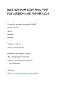 HUBS 1406 EXAM SCRIPT FINAL PAPER&NewLine;FULL QUESTIONS AND ANSWERS 2026&NewLine;