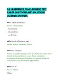 ILE LEADERSHIP DEVELOPMENT TEST&NewLine;PAPER QUESTIONS AND SOLUTIONS&NewLine;VERIFIED ANSWERS&NewLine;