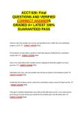 ACCT 526 Final QUESTIONS AND VERIFIED CORRECT ANSWERS GRADED A&plus; -LATEST 2026-2027- 100- GUARANTEED PASS&period;docx&NewLine;&NewLine;