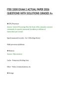 ITSS 3300 EXAM 2 ACTUAL PAPER 2026&NewLine;QUESTIONS WITH SOLUTIONS GRADED A&plus;