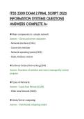 ITSS 3300 EXAM 2 FINAL SCRIPT 2026&NewLine;INFORMATION SYSTEMS QUESTIONS&NewLine;ANSWERS COMPLETE A&plus;